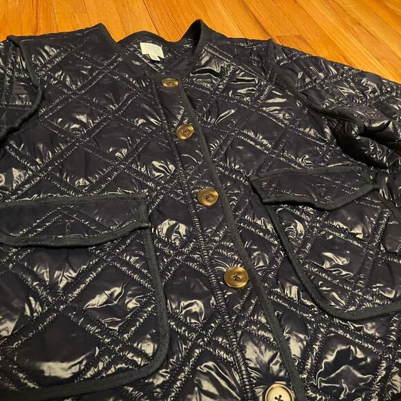 Navy blue J.Crew quilted jacket Women’s XXL - US... - Picture 2 of 4